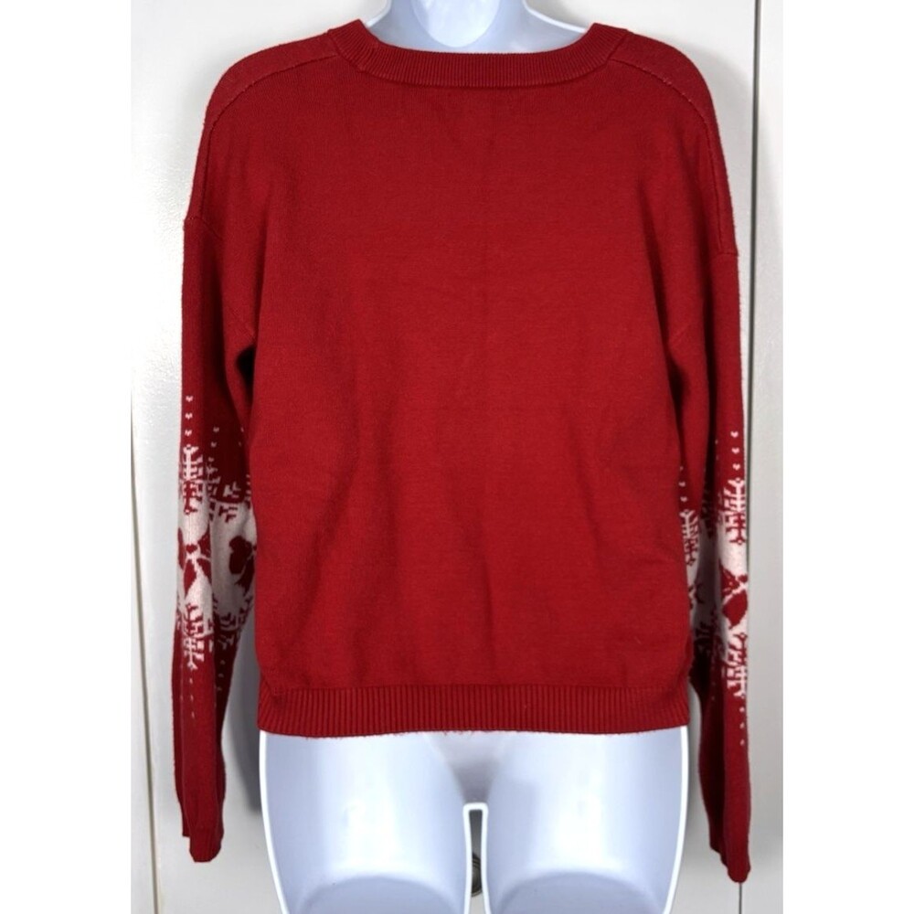 Sincerely Jules Festive Bow Red & White Holiday Sweater Size XL - Picture 6 of 6